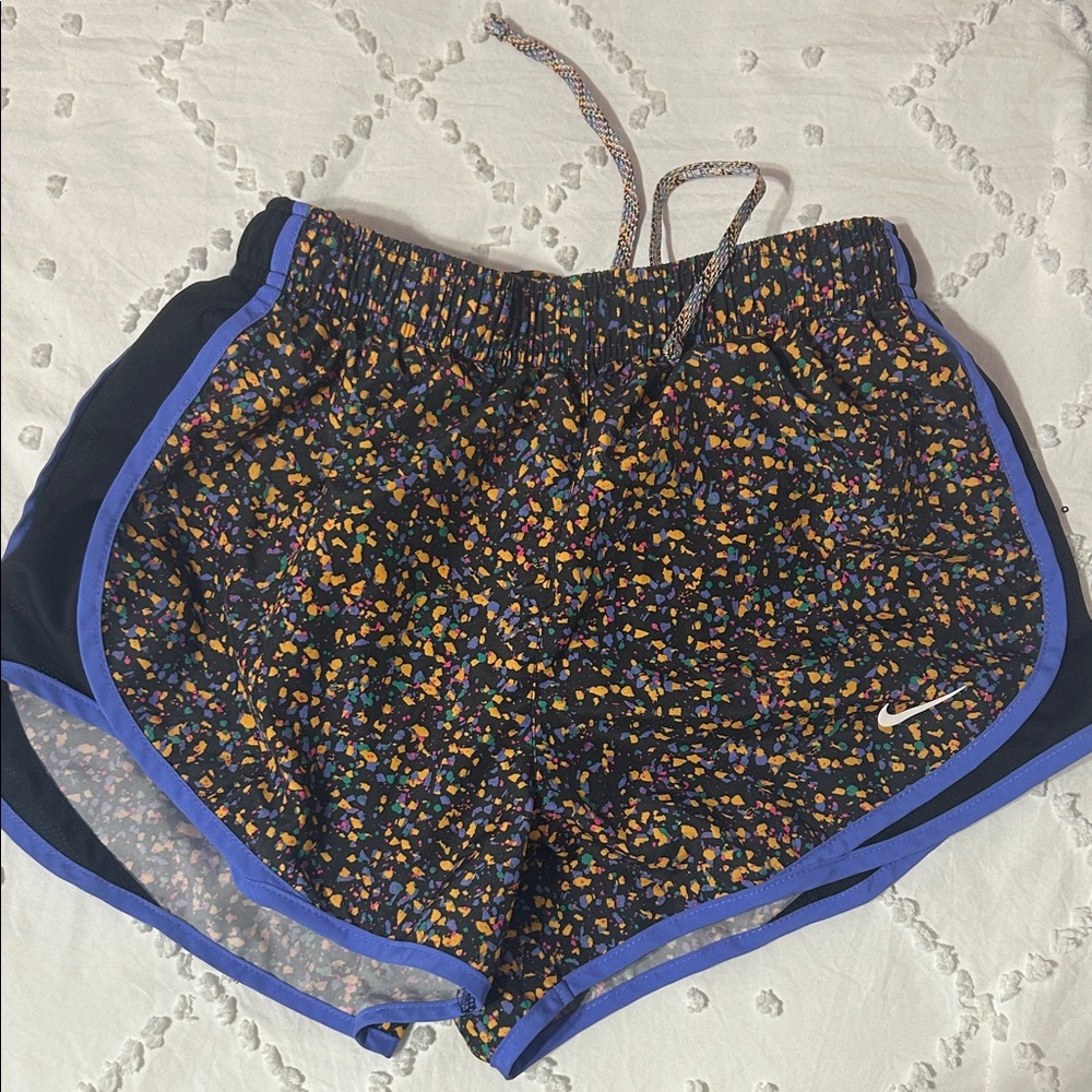Nike Women's Black and Blue Athletic Shorts